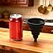 Funnels for Kitchen Use, Food Grade Silicone Collapsible Kitchen Funnel (Black)