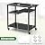 HAPPYGRILL Outdoor Grill Cart, Movable BBQ Pizza Oven Stand w/Lockable Wheels, Grill Tables for Outside w/Garbage Bag Holder, Removable Hooks, Portable Cooking Prep Table for Kitchen BBQ Party