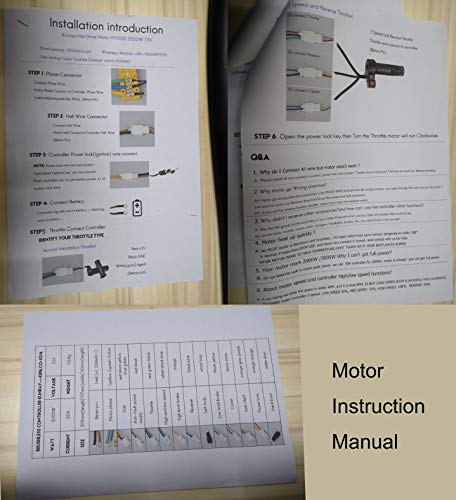 BLDC 72V 3000W Brushless Motor Kit with 24 Mosfet 50A Controller and Throttle for Electric Scooter E Bike Engine Motorcycle DIY Part Conversion Kit (6 Part in 1 and Motor with Foot)