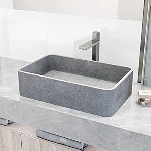 Vigo cordoba gothic 20l x 13w x 5h over the counter concrete rectangular vessel bathroom sink in ash gray vg04062  urban country home decor