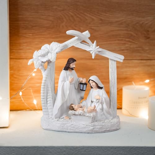 Alupssuc Nativity Set for Christmas Indoor Nativity Scene Decoration, Sculpted