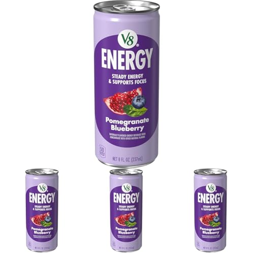 Image of V8 Energy Pomegranate Blueberry Energy Drink, 8 fl oz Can (Pack of 4)
