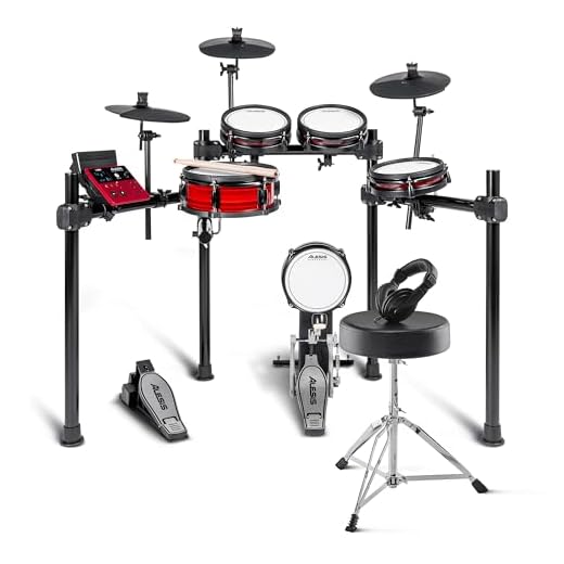 Alesis Nitro Pro y Drum Essentials Bundle - Kit de batería electrónica y paquete completo de accesorios con taburete y auriculares envolventes incluidos