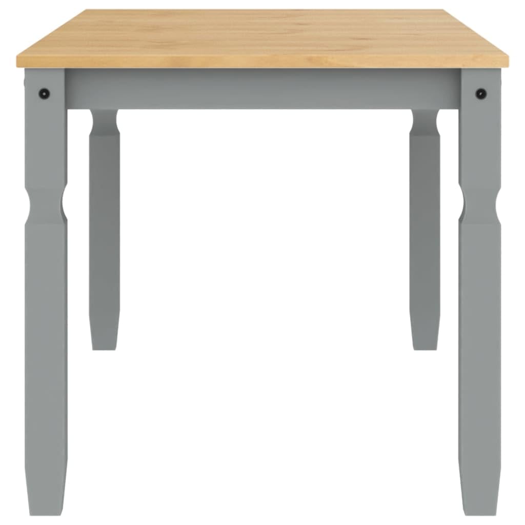 Tavolo da pranzo in legno massello di pino grigio, 160 x 80 x 75 cm