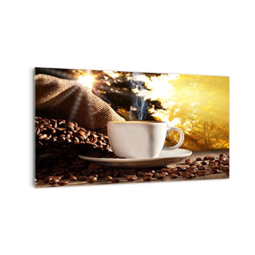 Küchenrückwand 'Kaffee am Morgen' in div. Größen, Glas-Rückwand, Wandpaneele, Spritzschutz & Fliesenspiegel