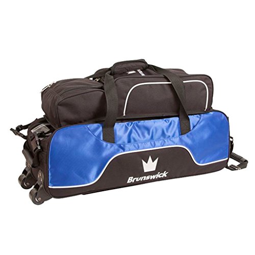 Brunswick Crown Triple Tote with Shoe Pouch Bowling Bag, Royal