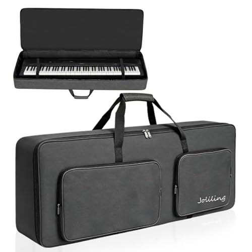 Image of Joliling 76 Key Keyboard Gig Bag, 600D Oxford Portable Electric Piano Case with 10mm Padding, Waterproof Shockproof Keyboard Backpack with Adjustable Shoulder Straps (For 76key-119 * 17 * 50cm)