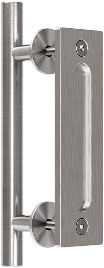 TSMST 24CM Sliding Door Handle Double Sided Barn Door Handle Embedded Invisible Stainless Steel