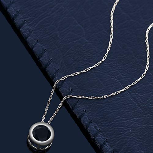 Gem Stone King 14K Solid Gold Gemstone Birthstone Pendant Necklace for Women | Round 6MM | Fine Jewelry for Her Mom Women Wife | With 18 Inch Chain3