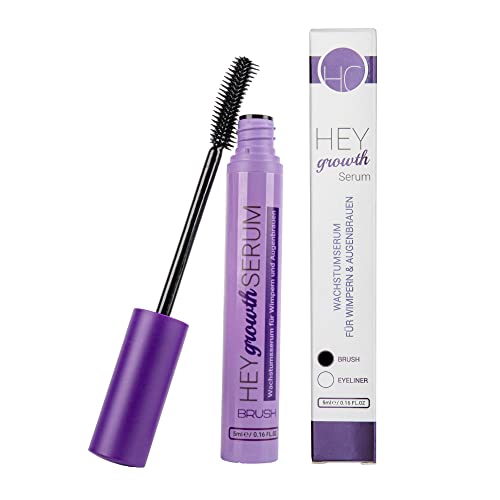HEYGROWTH Serum Brush 5ml | Wimpernserum ohne Hormone | Wimpernserum | Wimpern | Made in Germany | Eyelash & Brow Serum | BOOSTER für extra lange und dichte Wimpern | Lash Growth | VEGAN Cover