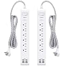 Mifaso 2 Pack Power Strip, 12FT Long Extension Cord, 1080J Surge Protector