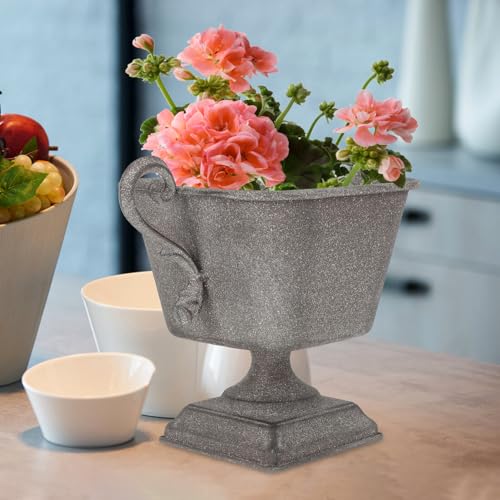 Pot de fleurs vintage en fer rétro et vase décoratif gris Lurrose