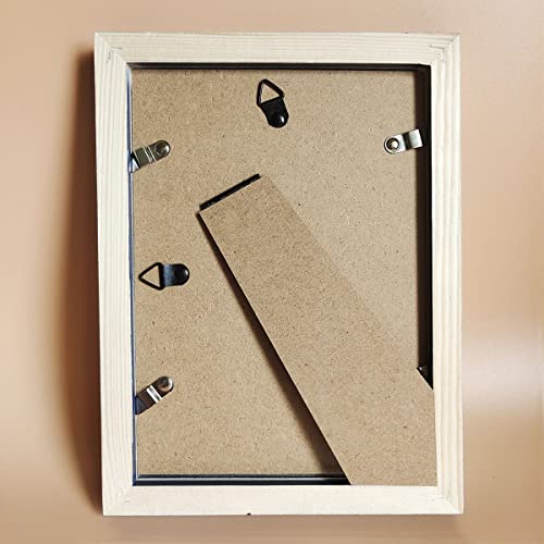 Image of 5x7 Picture Frames Blue Solid Wood Frame, Plastic Panel (Film Needs to be Removed) Table or Wall.Front Window Opening 4.5x6.5 inch.