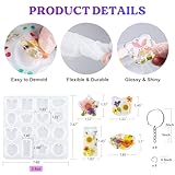 LET'S RESIN Keychain Resin Moulds Silicone with Hole, 16 Cavities UV Resin Jewellery Pendant Mould for Beginner, Epoxy Resin Moulds for Keychain Pendant Jewellery Making - Image 2