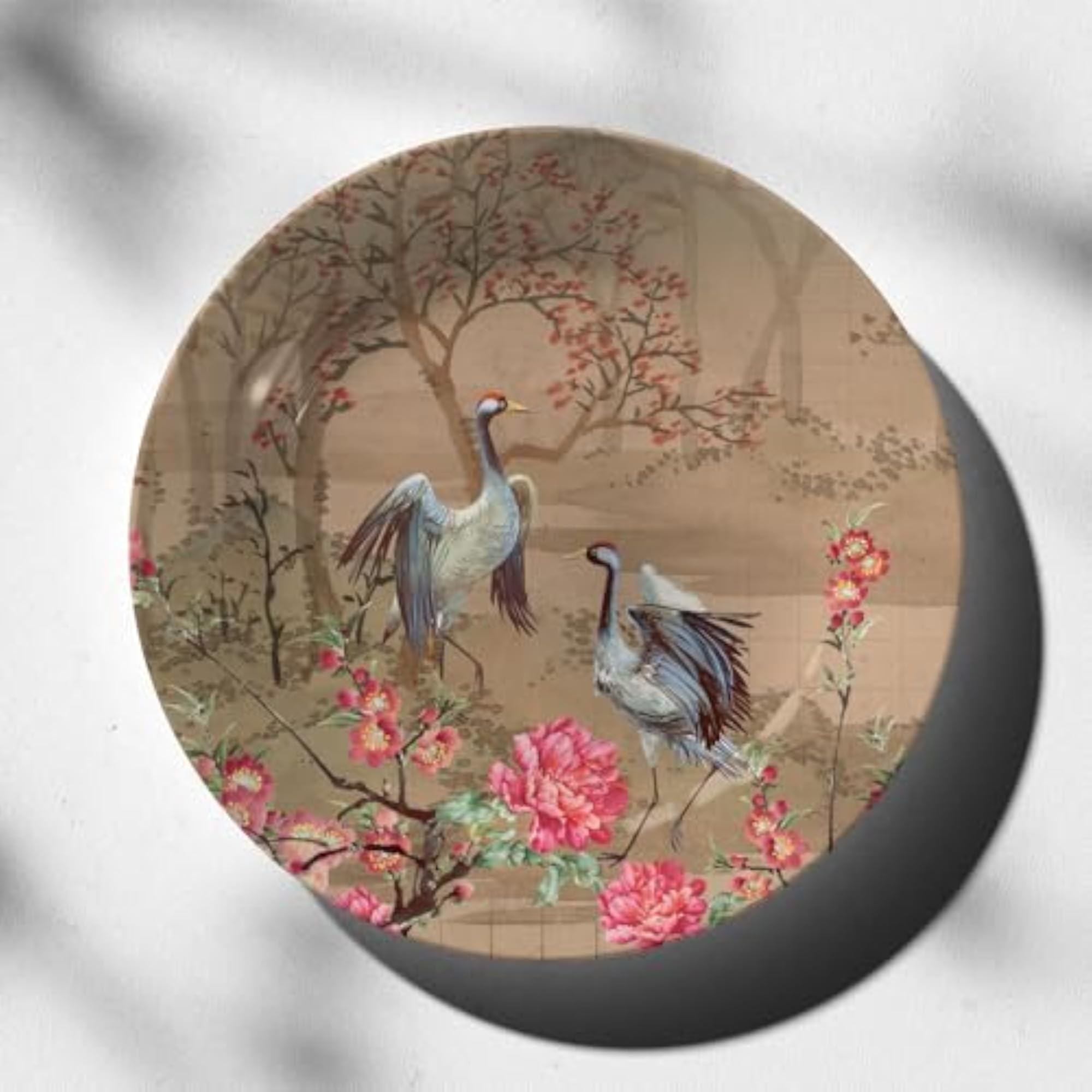 Japanese Cranes Decorative Wall Plates, Gift Set