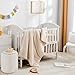 Cokouchyi 3 Piece Bedding Set for Boy Girls, Jacquard Tufted Geometric Crib Set, Includes Skirt, Blanket and Sheet, Baby Bedding, Beige