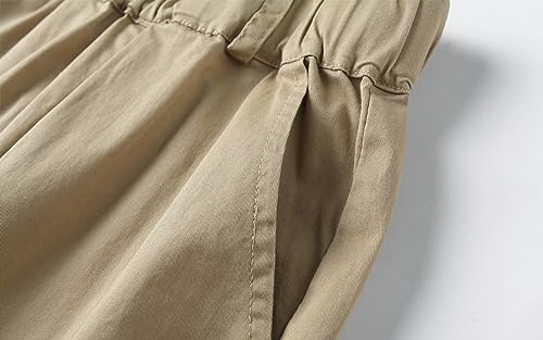 Mud Kingdom Boys Chino Pants School Uniform Cotton Plain Pull On Flat Front Relaxed Skinny 4T-Size 124