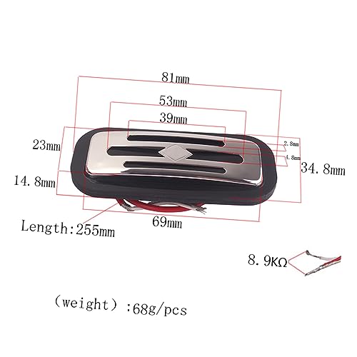 Micro Humbucker Basse anti-parasite - Installation Facile 81mm - 6
