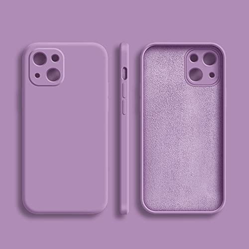 Coque silicone liquide bleu iPhone 14 13 12 11 Pro Max housse souple mince violet
