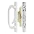 MaxxGeek Sliding Patio Door Handle Set with Mortise Lock, Zinc Diecast, Offset Thumbturn, Fits 1-5/8" to 1-3/4" Door Thick, 3-15/16" Hole Spacing, Non-Handed, White