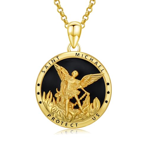Materiale del ciondolo di San Michele: questo ciondolo San Michele per donne o uomini è realizzato in argento Sterling 925, senza nichel, piombo, cadmio e ipoallergenico, non danneggia la pelle.