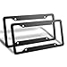 Black License Plate Frame,Universal Aluminum Tag Frame for Front and Rear Car Tags,Number Plate Frame Holder for Men, 2 Packs