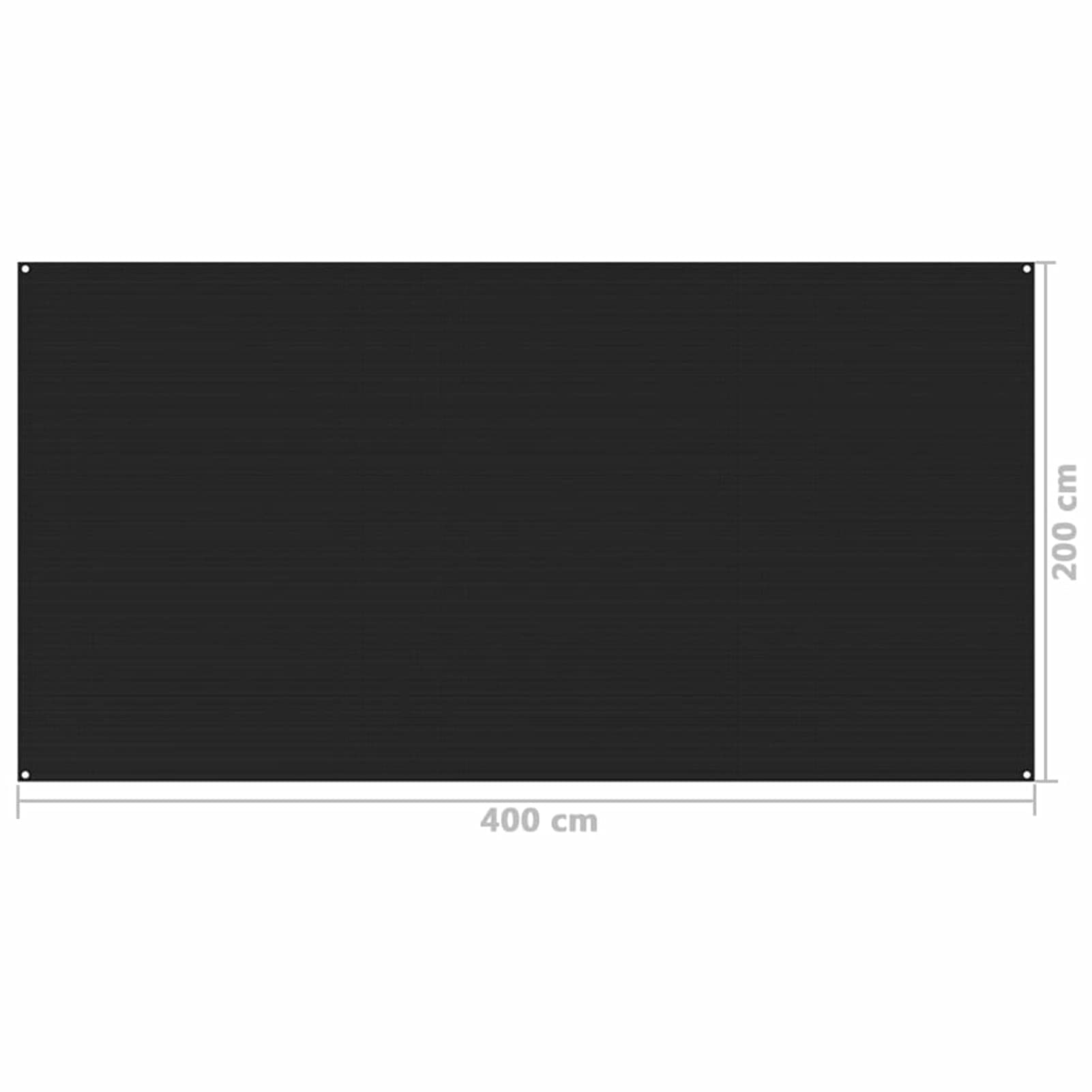 Chusui Tapis pour tente de camping en toile de sol de camping, sol camping extérieur, auvent de camping, tapis de camping, bâches pour auvent, noir 200 x 400 cm
