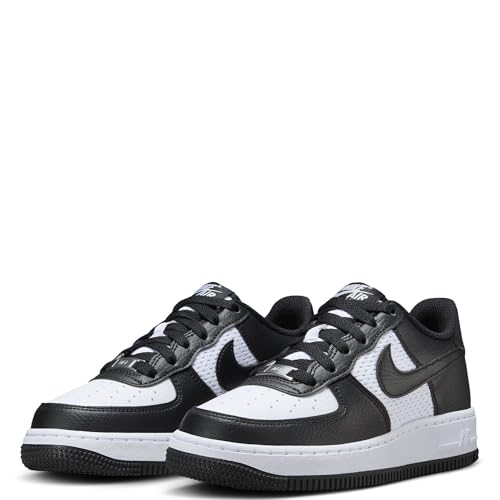 Nike Air Force 1 Big Kids' Shoes (HJ9201-001, Black/White/Black) Size 2.53