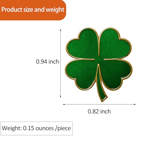 25/50/100/200 pieces small St. Patrick's Day Four-leaf Clover Lapel Pins Brooches Patrick Day Four Leaf Clover Pins for women Irish festivals Souvenir gift Badge bulk - Image 2