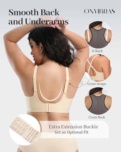 Image of Jelly Bras for Women No Underwire Mesh Wireless Crossover Bra Seamless Full Coverage Lift T Shirt Sleep Bralettes