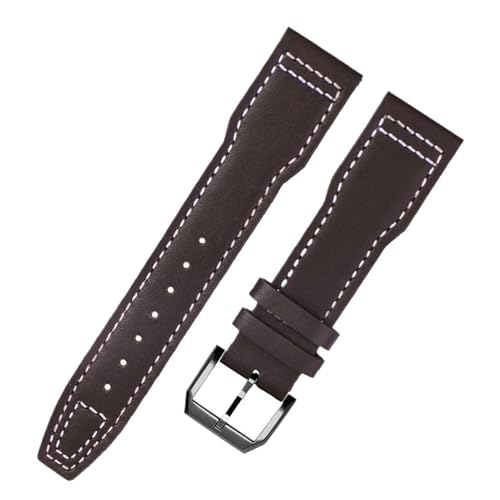 Bracelet de montre en cuir véritable marron ou noir pour IWC Spitfire et Pilot Mark