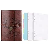Billtigif A5 Refillable Leather Journal Notebook and 280pages Refill Paper
