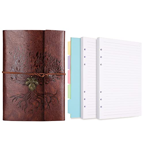 Billtigif A5 Refillable Leather Journal Notebook And 280Pages Refill Paper #TOP8