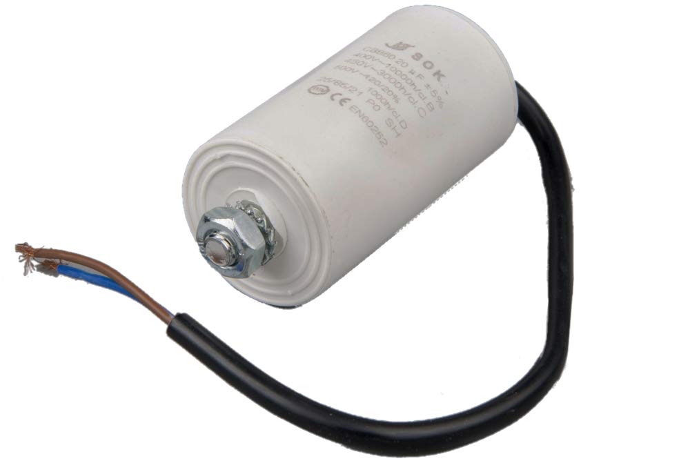 Spares2go Condensatori motore Start Run per elettrodomestici Bosch Microfarad 40UF (connettore a vanga/tag