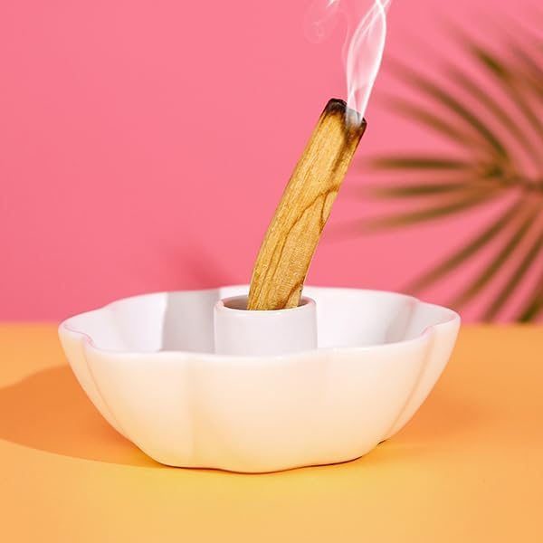 Miniatura 4 de Soporte de pétalos de cerámica para Palo Santo, quemador de palo santo, quemador de palitos de santo (palo santo no incluido), spa yoga, meditación