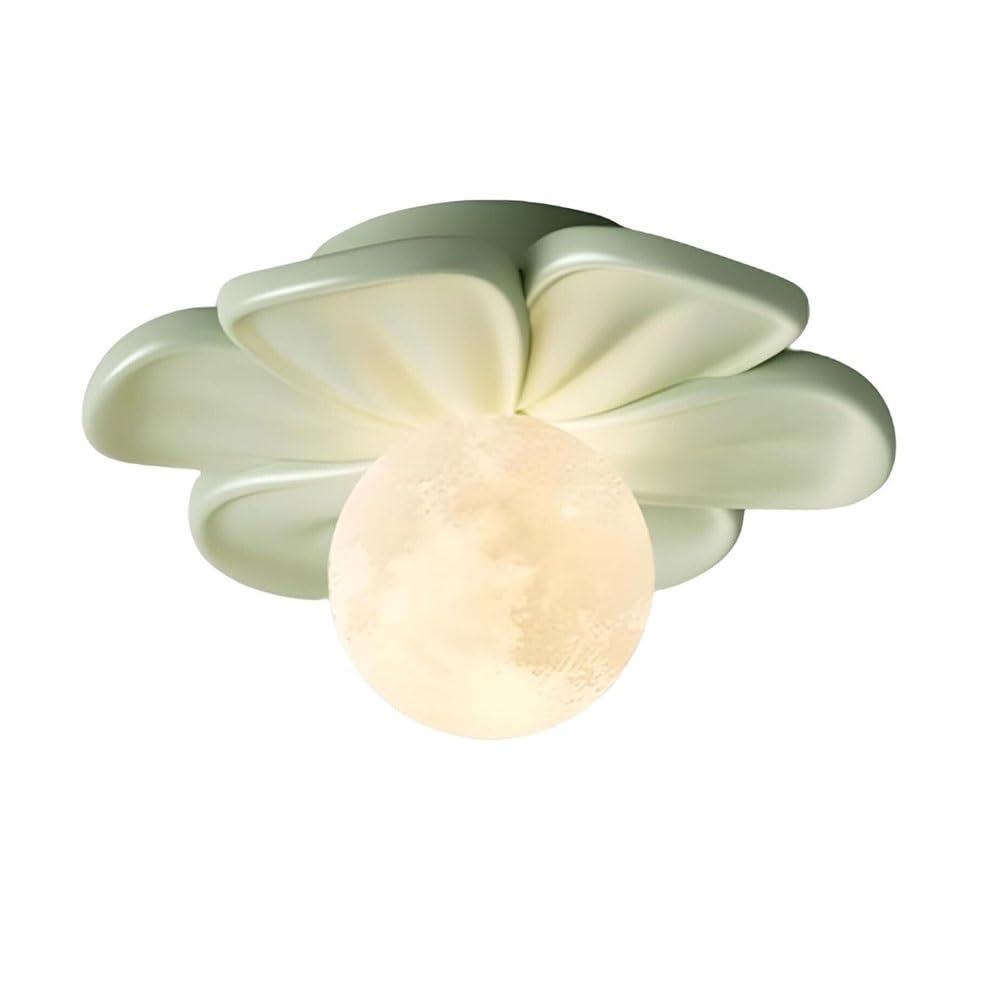 Kreatywna lampa sufitowa z żywicy w kształcie płatków z globusem i 3 trybami oświetlenia kolorowego, idealna do pokoju dziecięcego, pokoju zabaw lub korytarza, estetyczna dekoracja w kolorze różowym