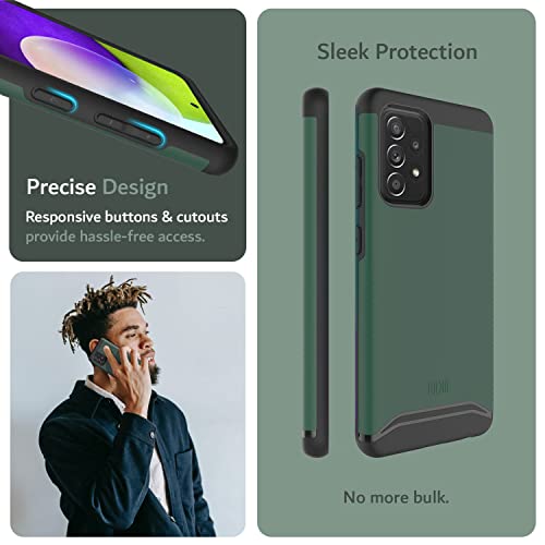 Image of TUDIA DualShield Designed for Samsung Galaxy A52 Back Cover /Galaxy A52 5G / Galaxy A52s, [Merge] Shockproof Dual Layer Military Grade Drop Protection Heavy Duty Protective Back Cover - Hunter Green