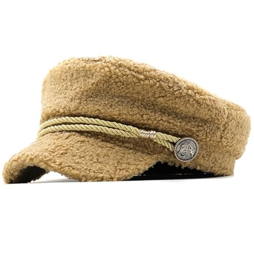 Béret chapeau pour femmes et hommes casquette octogonale vintage peau 55-58 cm