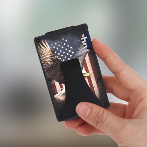 TZYTHT Flag Wallet for Men Minimalist Personalized Engraved Metal Wallet Slim Wallet Gifts for Soldiers Veteran Patriots (Flag 1) by TZYTHT - Used condition - Image 4