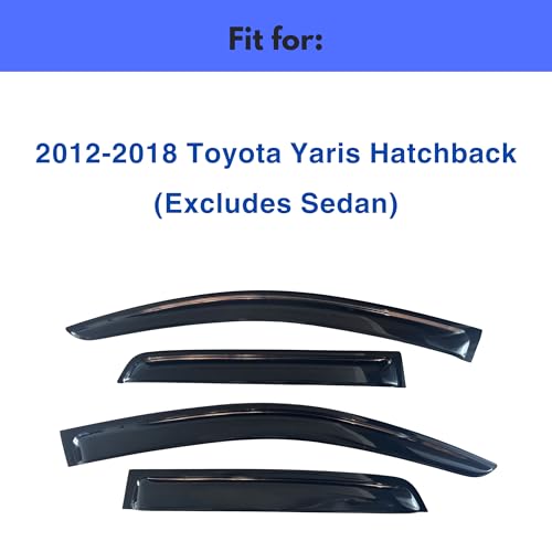 Image of IG Window Visors Fit for 2012-2018 Toyota Yaris Hatchback, Out-Channel Rain Guards Vent Wind Deflectors 4PC, Car Accessories for 12-18 Yaris Hatchback (Excludes Sedan)