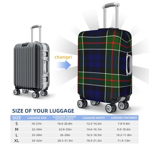 Clan Colquhoun Tartan Luggage Cover, Protective Washable Suitcase Cover - Travel Fashion Elastic Suitcase Protector Medium3