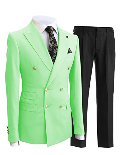 Men's 2 Pieces Suit Tuxedos Jacket Business Pants Waistcoat Fit Blazer for Wedding2