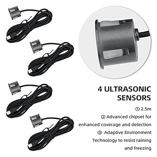 Image of Parking Sensor Kit Backup Sensor Kit Reverse Sensor for Car 18 Color Options for Probes Adjustable Alarm Volume Professional Sensore de Reversa para Carro Safe Driving Assistant(Grey)
