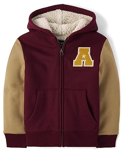 Image of The Children's Place boys Long Sleeve, Sherpa Lined, Zip-front Hoodie Sweatshirt