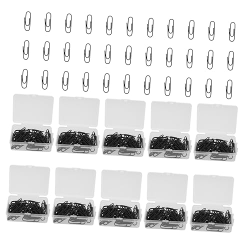 NUOLUX 500個 ブラック メタル ペーパークリップ オフィス 用品 ファイル オーガナイザー クリップ 紙 ファスナー ワイヤー ファイ