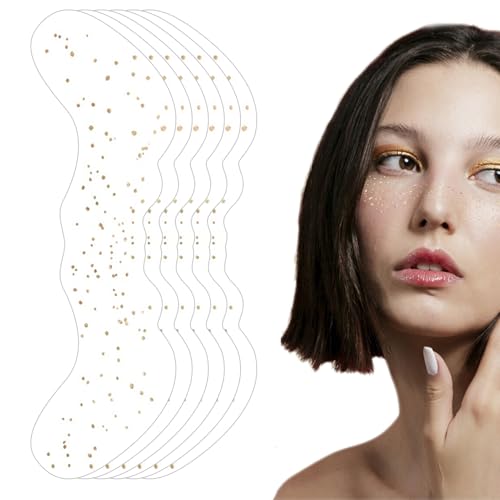 Lot de 6 patchs brillants imperméables pour le visage, festival, musique, pour fêtes, costumes, cinéma, théâtre, école, festival, blog, beauté