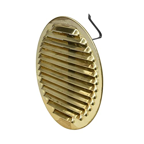 La Ventilazione GOTTU160R-Y Grille d'aération Ronde Universelle avec Ressorts, en Laiton Naturel, diamètre 175 mm Cover