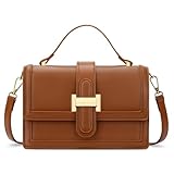KKXIU Brown Designer Crossbody Bags - Purses for Women Vegan Leather Purses and Handbags Shoulder Top Handle Bag