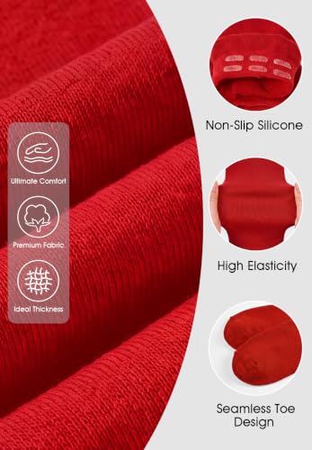 Image of Azue Women Non Slip Thigh High Socks Knee High Boot Stocking Leg Warmers | Soft cotton comfort,Non-slip silicone stay-up fit,Elastic stretch,Vibrant colors for daily wear,Halloween,or cosplay
