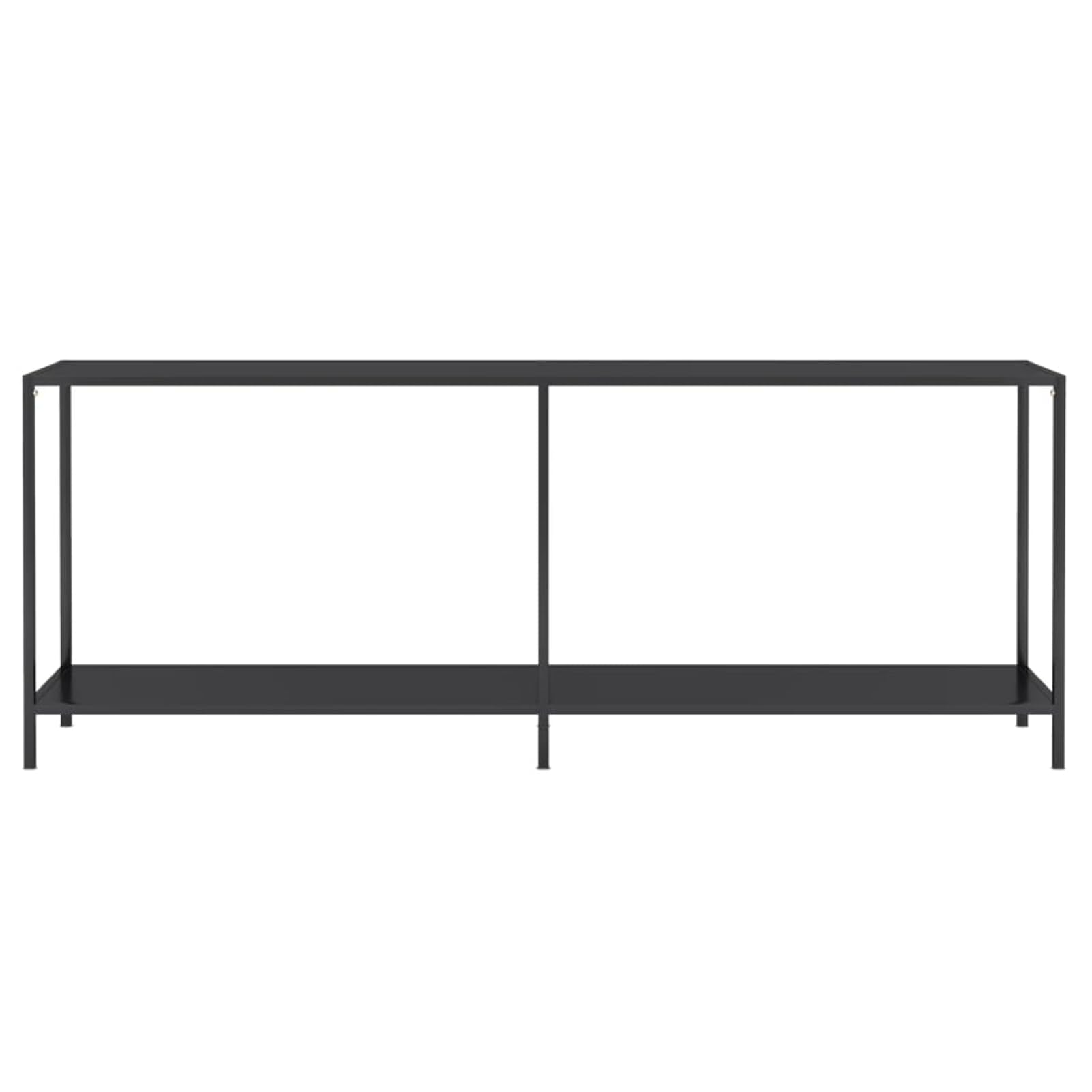 Homgoday Mesa Consola Vidrio Templado Negro 200x35x75,5 cm Mesas auxiliares de salón,Mesa Consola Recibidor Mueble de Entrada Estrecha Clásica
